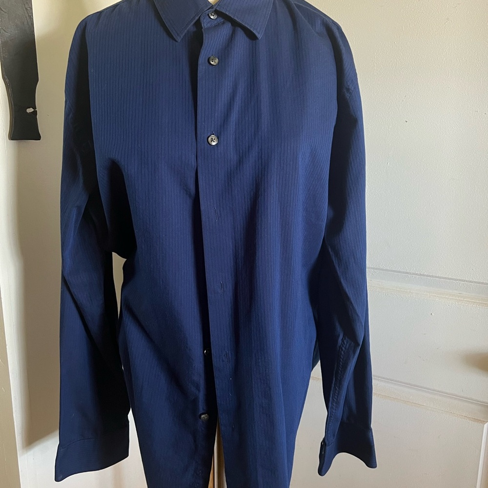Van Heusen Blue Dress Shirt Classic Formal Wear